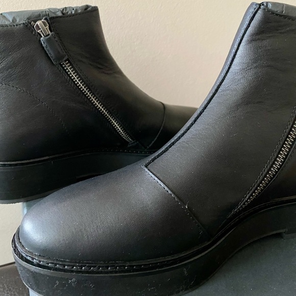 Eileen Fisher Nann Wedge Bootie in Leather Size 9 Sz 9 NIB New in box Black - Picture 9 of 12